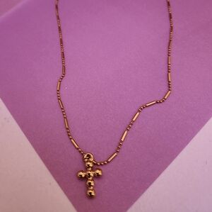 Elegant Gold Cross Necklace Titanium Steel